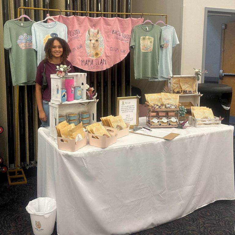 booth at Jax Business Connections 3rd Annual Makers Market at UNF